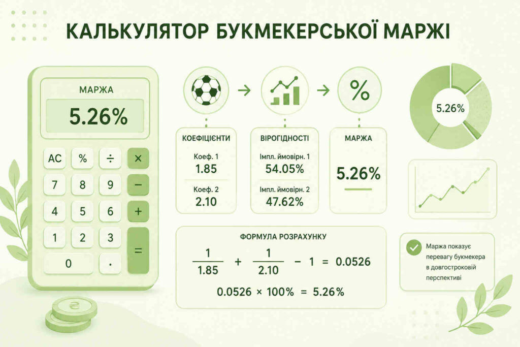 Зручний калькулятор букмекерської маржі