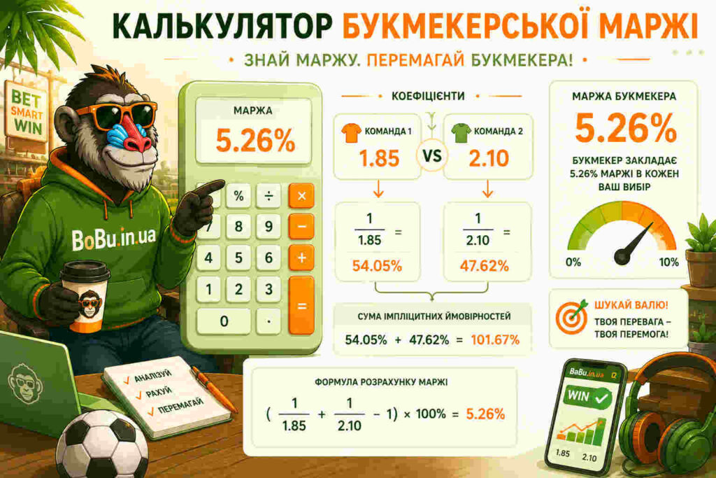 Розраховуй маржу букмекера