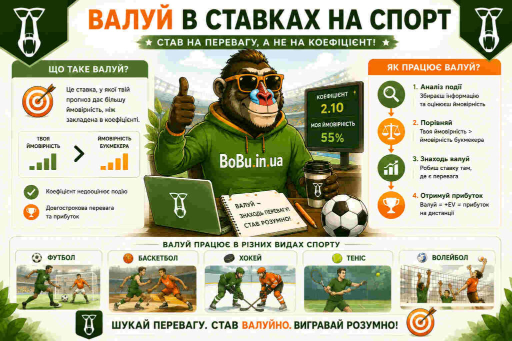 Валуй-беттінг - шлях до кращого розуміння спорту Коли шукаєш валуй, ставки стають більш аналітичними