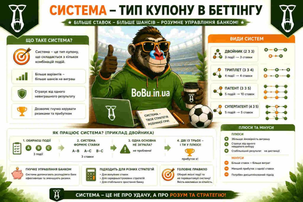 Система в ставках - інструмент для гнучкого управління банкролом Купон система: ставки з підстраховкою