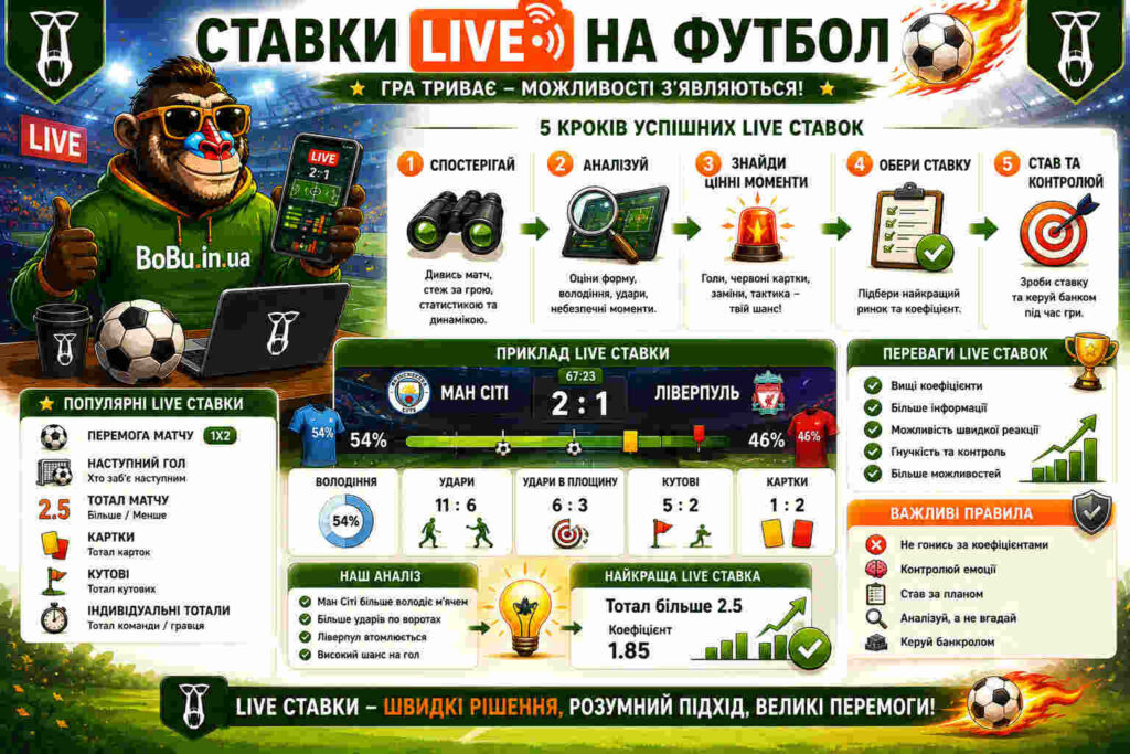 Ставки лайв розпочинати краще з футболу Лайв ставки на футбол